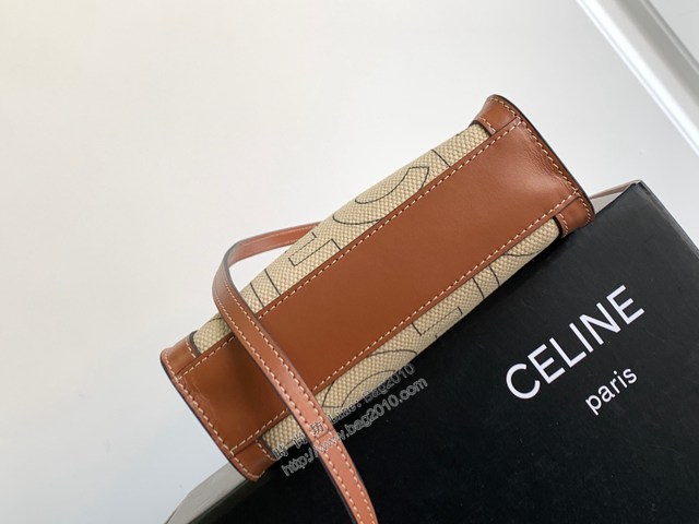 Celine專櫃2022新款牛仔布字母印花托特購物袋 賽琳帆布系列迷你托特 sldj2382
